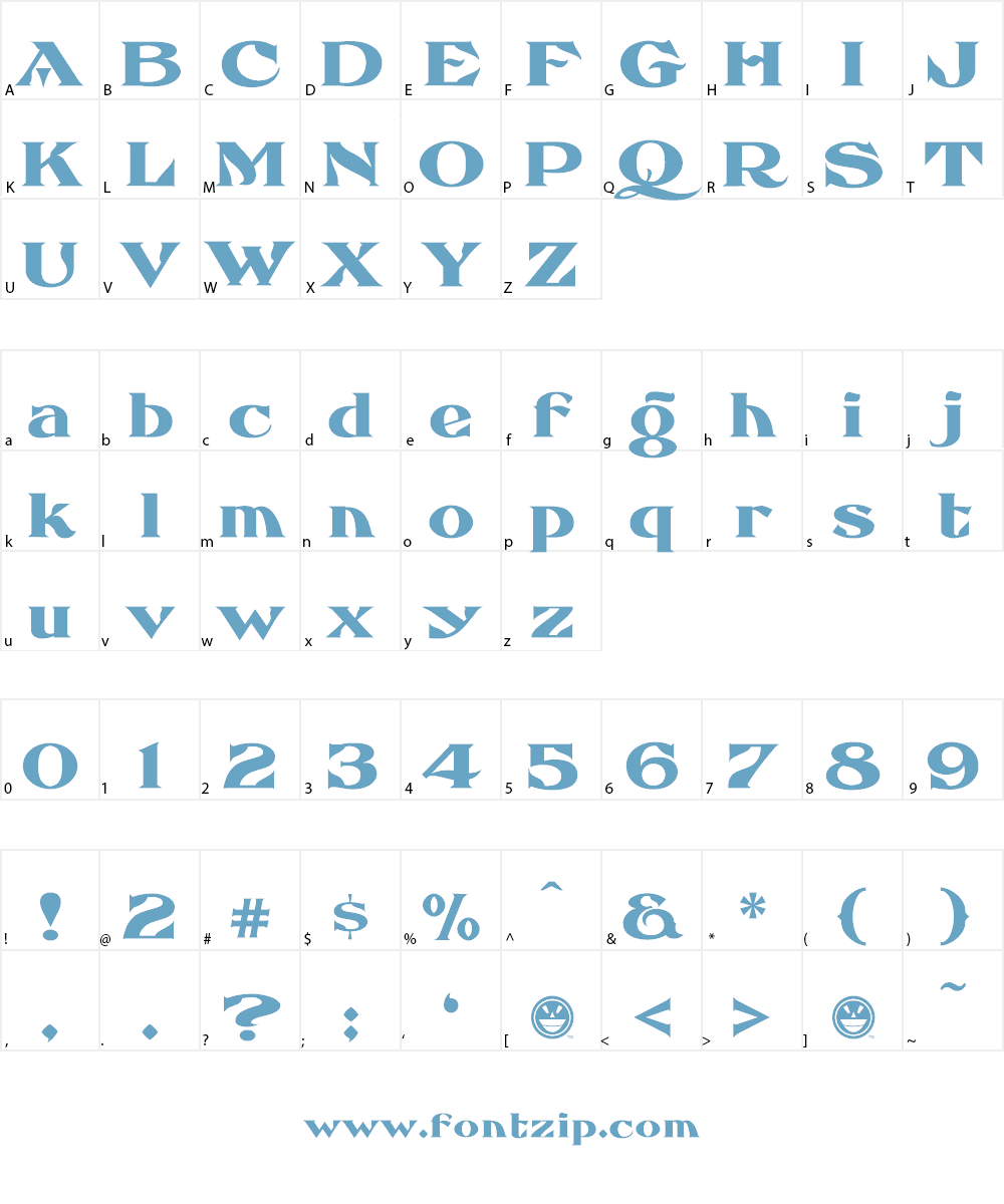 FHA Eccentric French Font Character